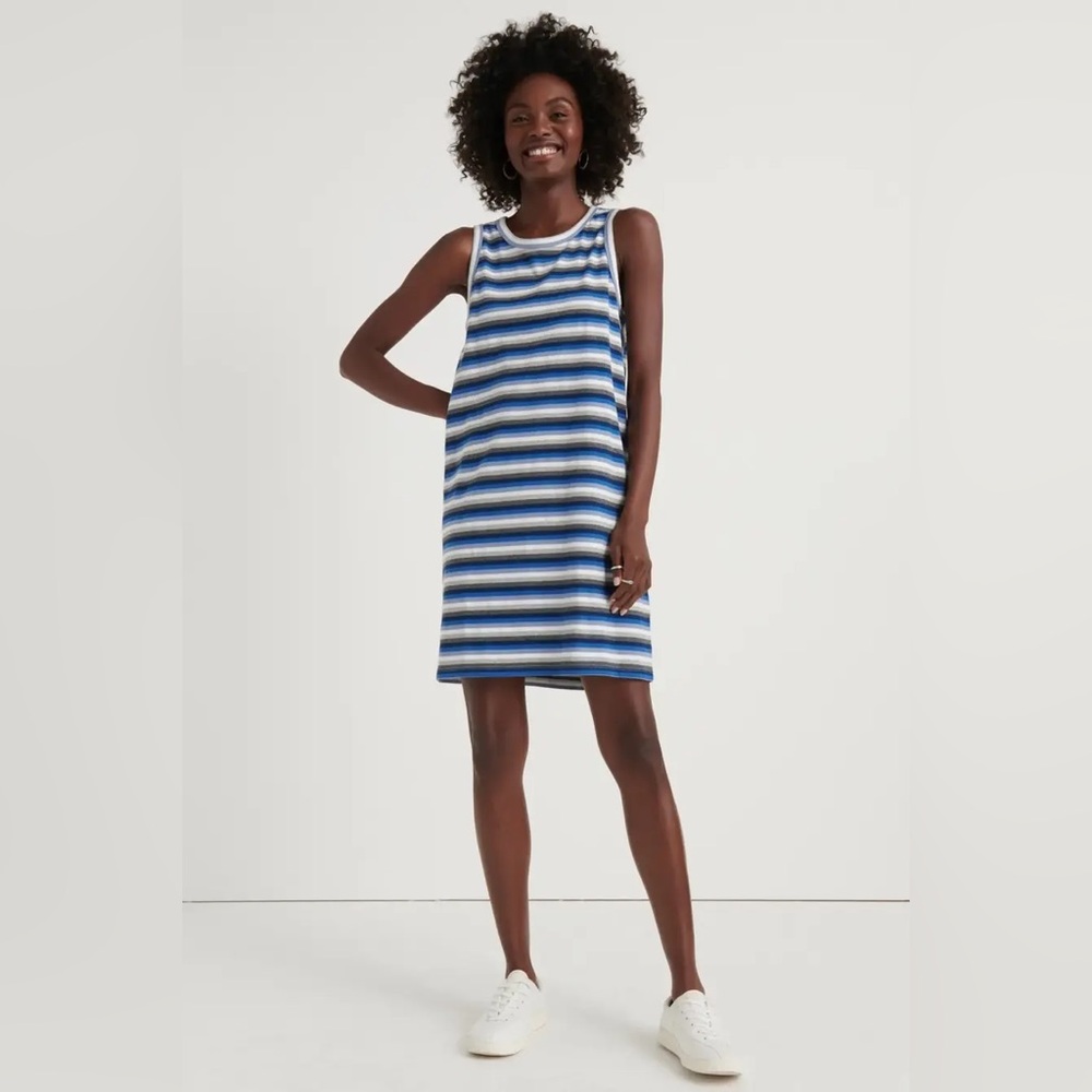 Lucky Brand Blue and White Sleeveless Sundress